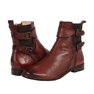 Frye Chestnut Leather Ankle Booties